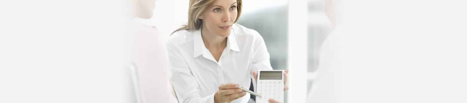 Woman showing calculation Mortgage Advice from Hodson Developments